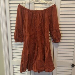 Anthropologie Dress- Off the Shoulder and Flowy Skirt